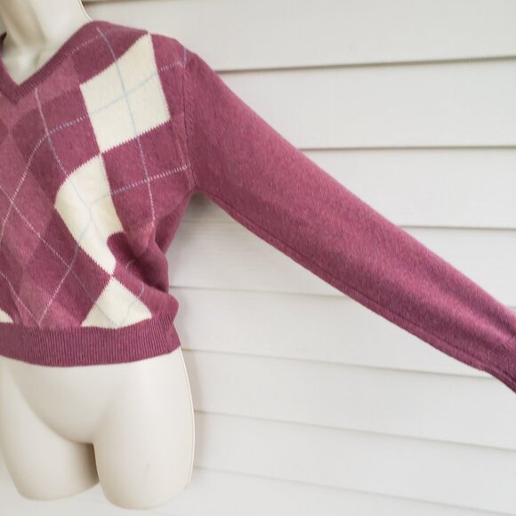 Vintage Andrew Stewart 100% Pure Lambswool Argyle Sweater Made in Scotland - Picture 3 of 7